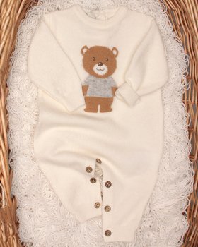 Baby Bear onesie in Pure Ultrafine Merino Wool