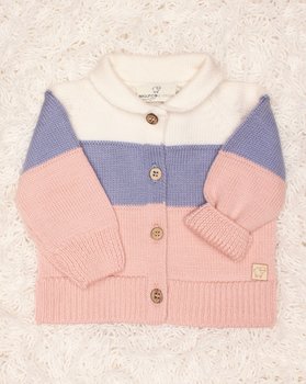 Newborn Striped Jacchina in Pure Extrafine Merino Wool