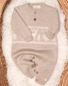 Baby Reindeer Suit in Pure Extrafine Merino Wool