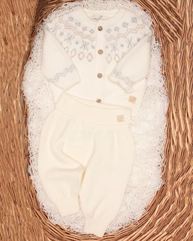 Komplett Jacquard Babys Pura Merinowolle