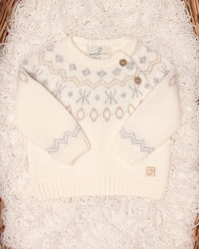 Jacquard-Nackenband Babys in reiner Wolle