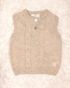 Gilet Trecce Pura Lana Merinos Neonati