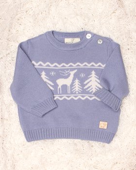 Offene Schulter Rentier in reiner Merinowolle Babys