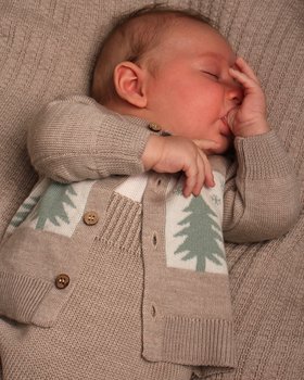 Golfino Neonato Jacquard Natalizio in Pura Lana Vergine Merino Extrafine
