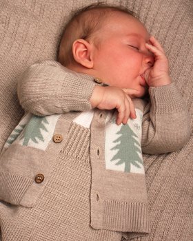 Golfino Neonato Jacquard Natalizio in Pura Lana Vergine Merino Extrafine