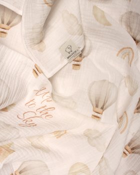Muslin Cotton Newborns Hot Air Balloon 65x100cm Cotton Bio