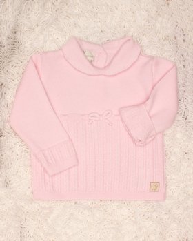 Baby Textured Crewneck Sweater in Pure Extrafine Merino Wool