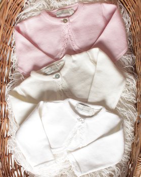 Coprispalle Cerimonia con Traforo in Puro Cotone Bio Neonata