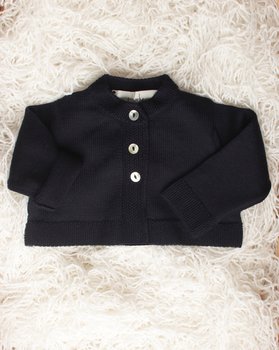 Cardigan Corto in Pura Lana Merinos Neonata