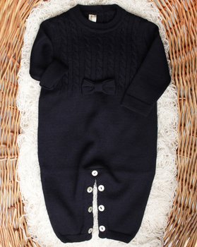 Tutina fiocco trecce Pura Lana Merino