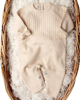 Tutina neonato trecce in Puro Cashmere