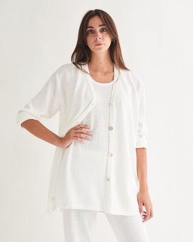 Casacca Cuciture Esterne Donna Cotone-Lino