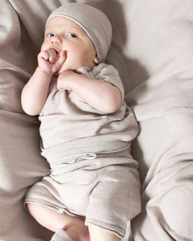 Completo Corto in Puro Lino e Puro Cotone Neonati