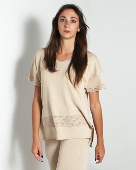Maglia Over Traforata Donna Cotone-Lino