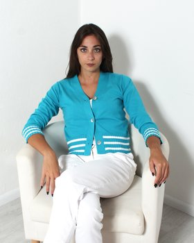 Cardigan Coste Rigate cotone Donna