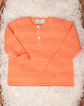 Maglia Serafino Traforata Puro Cotone Bio