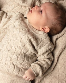 Maglioncino Neonati Trecce in Pura Lana Merino Ultrafine