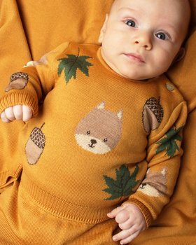 Maglioncino Scoiattolo in Pura Lana Merinos