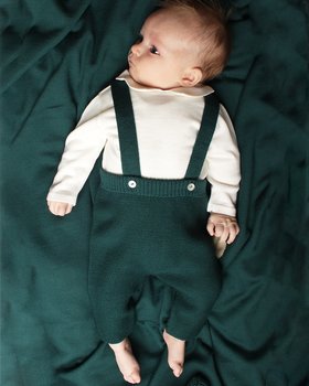 Pantalone Bretelle in Pura Lana Merinos