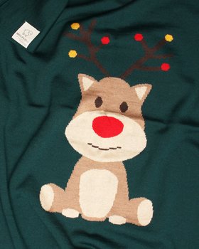 Weihnachtsdecke aus reiner Merinowolle