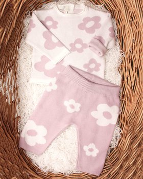 Completo Lungo Neonata Margherita Puro Cotone Bio