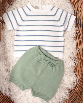 Completo in Maglia Aloe in Puro Cotone Bio Neonati