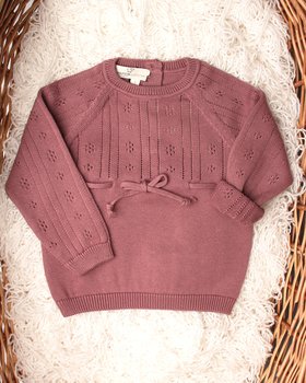 Girocollo Manica Lunga Amaranto in Puro Cotone Bio Neonata