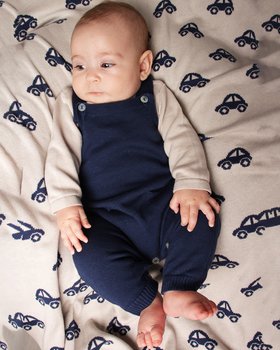 Salopette in Maglia in Puro Cotone Bio Neonati Unisex