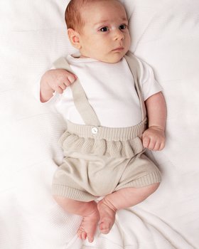 Coulotte Bretelle in Puro Cotone Bio Neonati