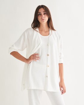 Cardigan morbido Donna Cotone-Lino