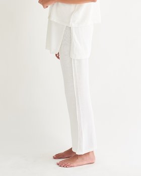 Pantalone cuciture esterne Donna Cotone-Lino