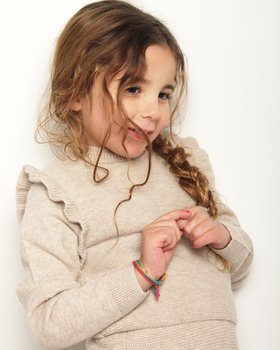 Gilet Fru Fru in Pura Lana Merino Ultrafine per Ragazze