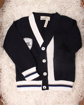 Cardigan Colori Patch in Puro Cotone Bio per Neonati