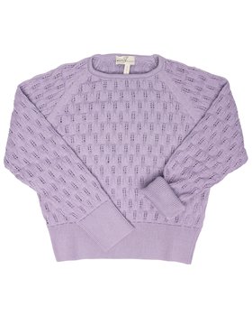 Girocollo Traforato Glicine in Puro Cotone BIO per Ragazze