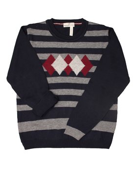 Maglia Girocollo Rombi in Puro Cotone BIO per Bimbi