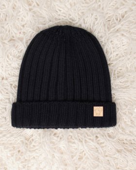 Berretto Lana Merino Extrafine a Coste per Neonati