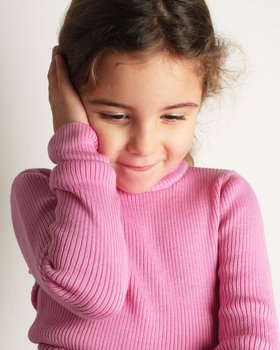 Maglia Lupetto Ragazza a Costina Pura Lana Merinos