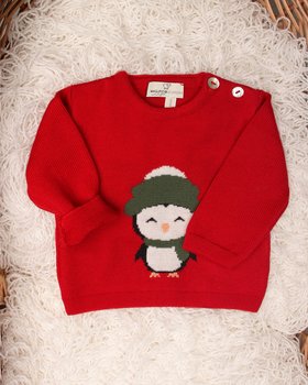 Maglia neonati Natale in Pura Lana Merino