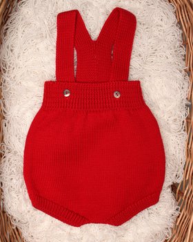 Culottes Bretelle Neonati in Pura Lana Merino