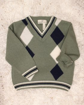 Maglia neonato Rombi in Pura Lana Merino Ultrafine