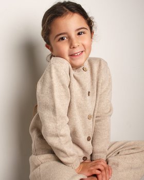 Giacca in maglia Bimba in Pura Lana Merino Ultrafine