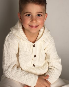 Giacca Cappuccio Bimbi in Pura Lana Merino Ultrafine