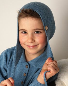 Berretto Paraorecchie Bimbi in Pura Lana Merino Ultrafine