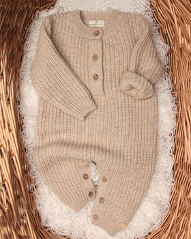 Tutina in maglia neonati in Pura Lana Merino Ultrafine