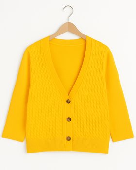 Cardigan Trecce in Puro Cotone per Donna