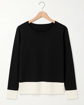 Maglia Girocollo Bicolore in Viscosa Donna