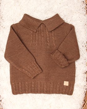 Maglia Colletto in Pura Lana Merinos per Neonati