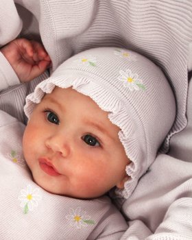 Berrettino Margherite Puro Cotone Bio