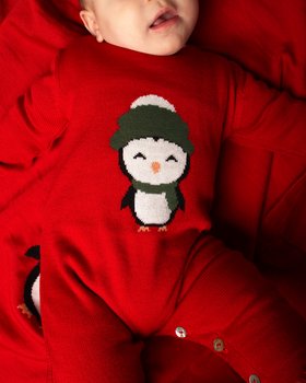 Tutina Natale Neonati in Pura Lana Merino