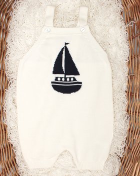 Salopette Barchetta in Puro Cotone Bio Neonati